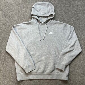 Nike Mens Sportswear Club Fleece Hoodie Gray BV2654-063 Medium